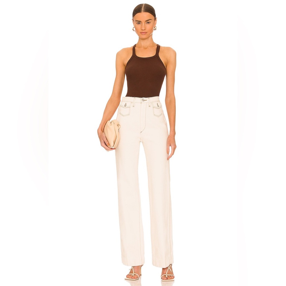 Re/Done originals 70s pocket wide leg jeans in rinsed birch